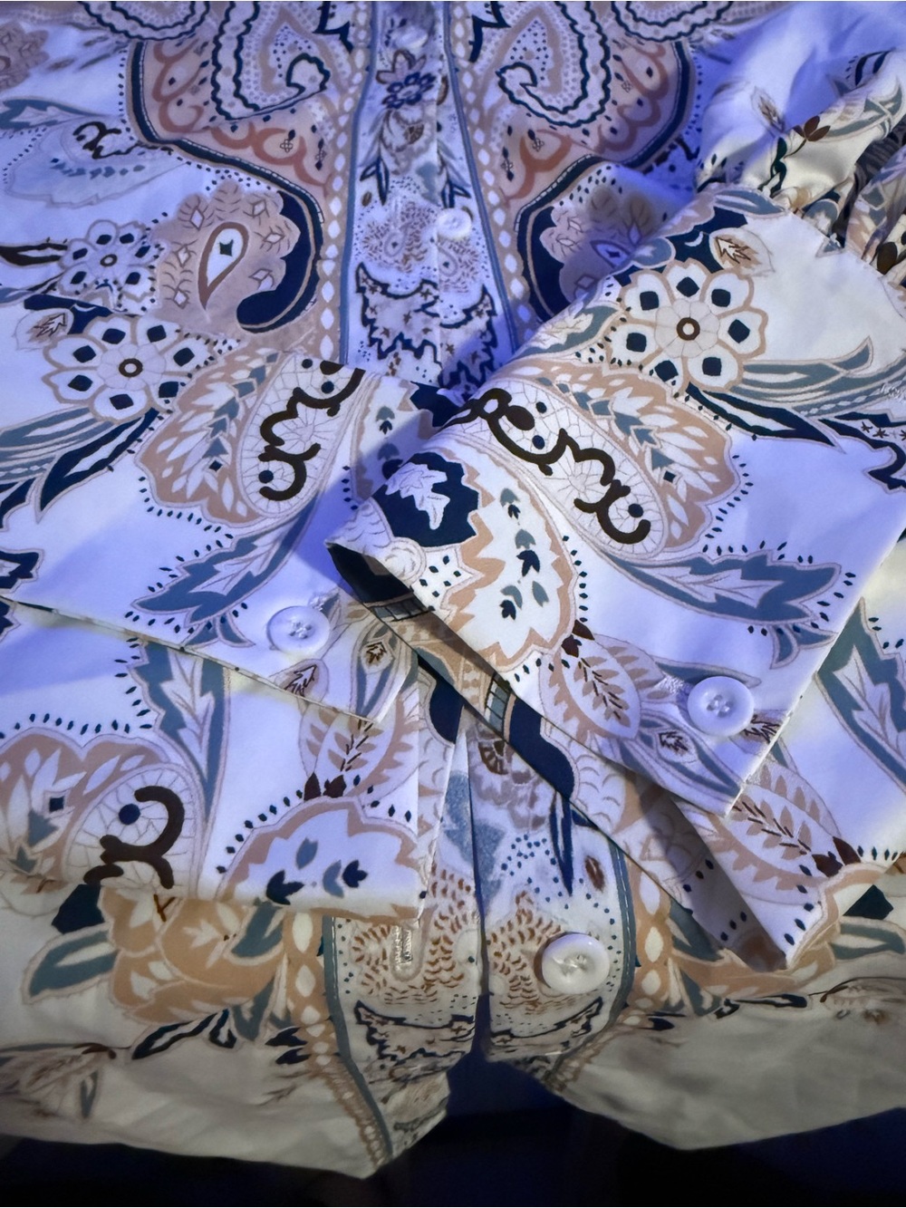 NWT StyleWe Paisley Print Puff Sleeve Boho Blouse 2XL - Picture 3 of 6